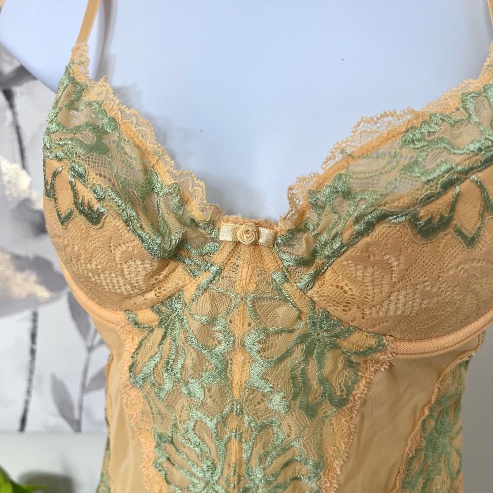 Vintage Corset Mesh Lace Floral Embroidered Coquette Fairy Grunge Y2K Garter - Picture 5 of 9